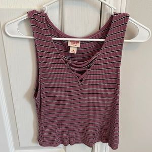 striped cropped tank